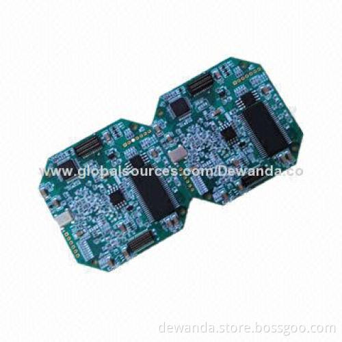 FR-4 copper clad PCB with blue solder mask, 1.6mm board thickness